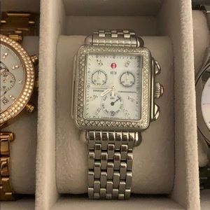 Michele watch diamond deco mother of pearl face
